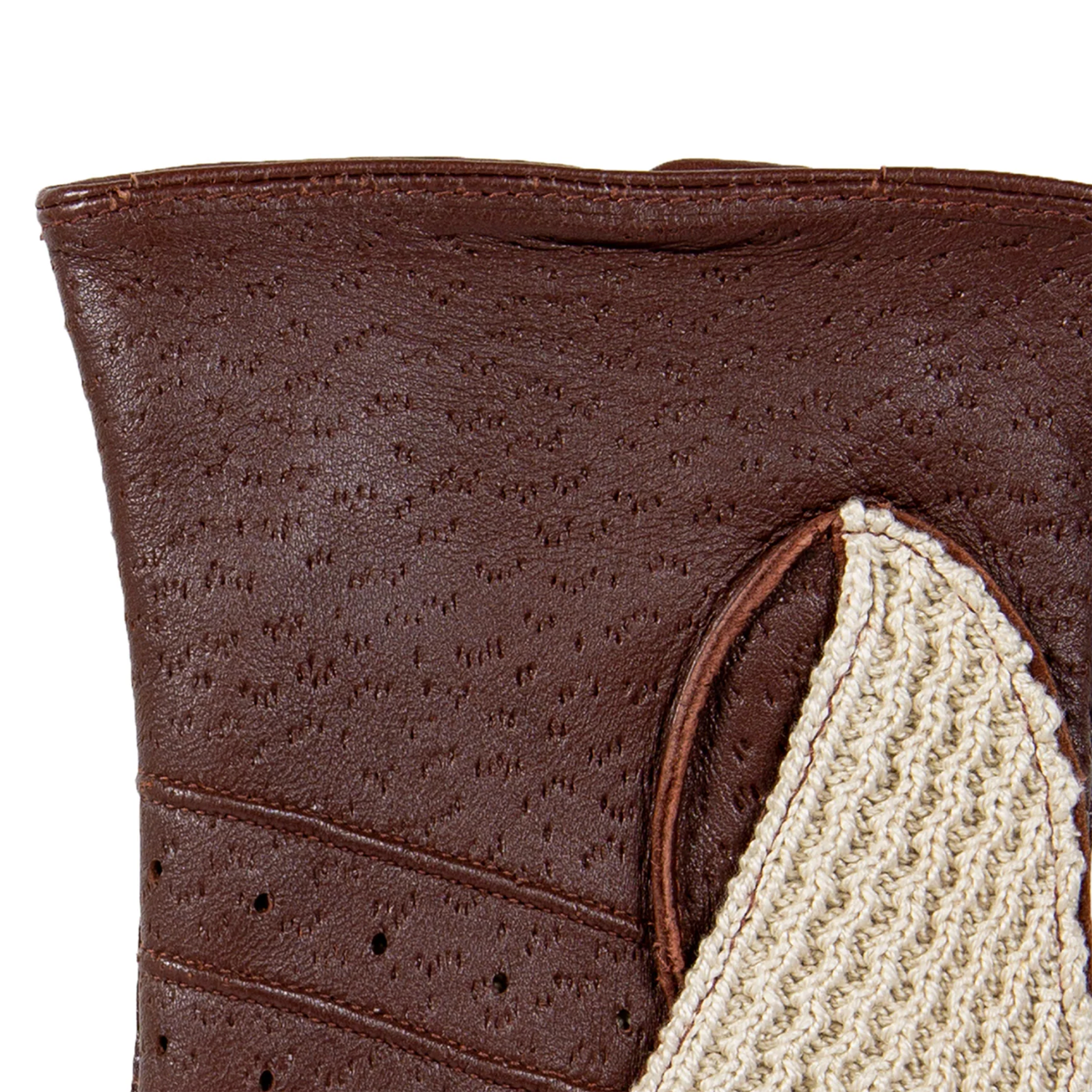 Dents Lancaster Men's Crochet-Back Leather Gloves COGNAC