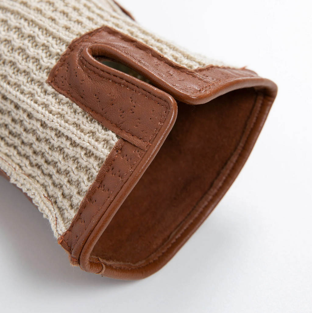 Dents Lancaster Men's Crochet-Back Leather Gloves ENGLISH TAN