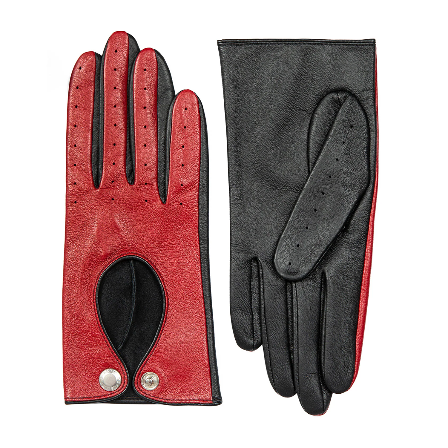Dents Oulton Women's Leather Driving Gloves Touchscreen BERRY/BLACK