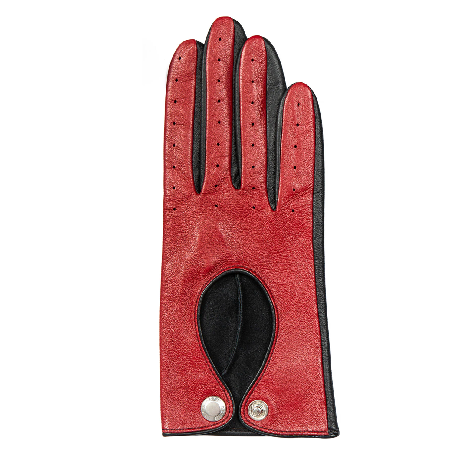 Dents Oulton Women's Leather Driving Gloves Touchscreen BERRY/BLACK