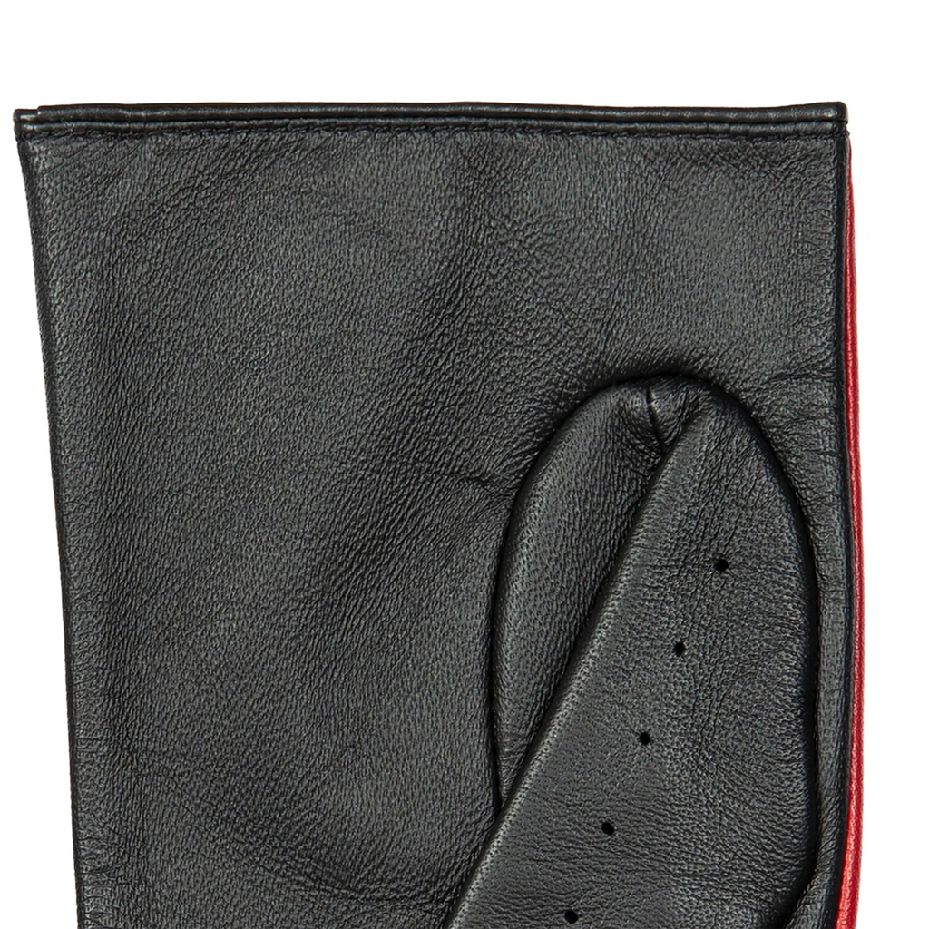 Dents Oulton Women's Leather Driving Gloves Touchscreen BERRY/BLACK
