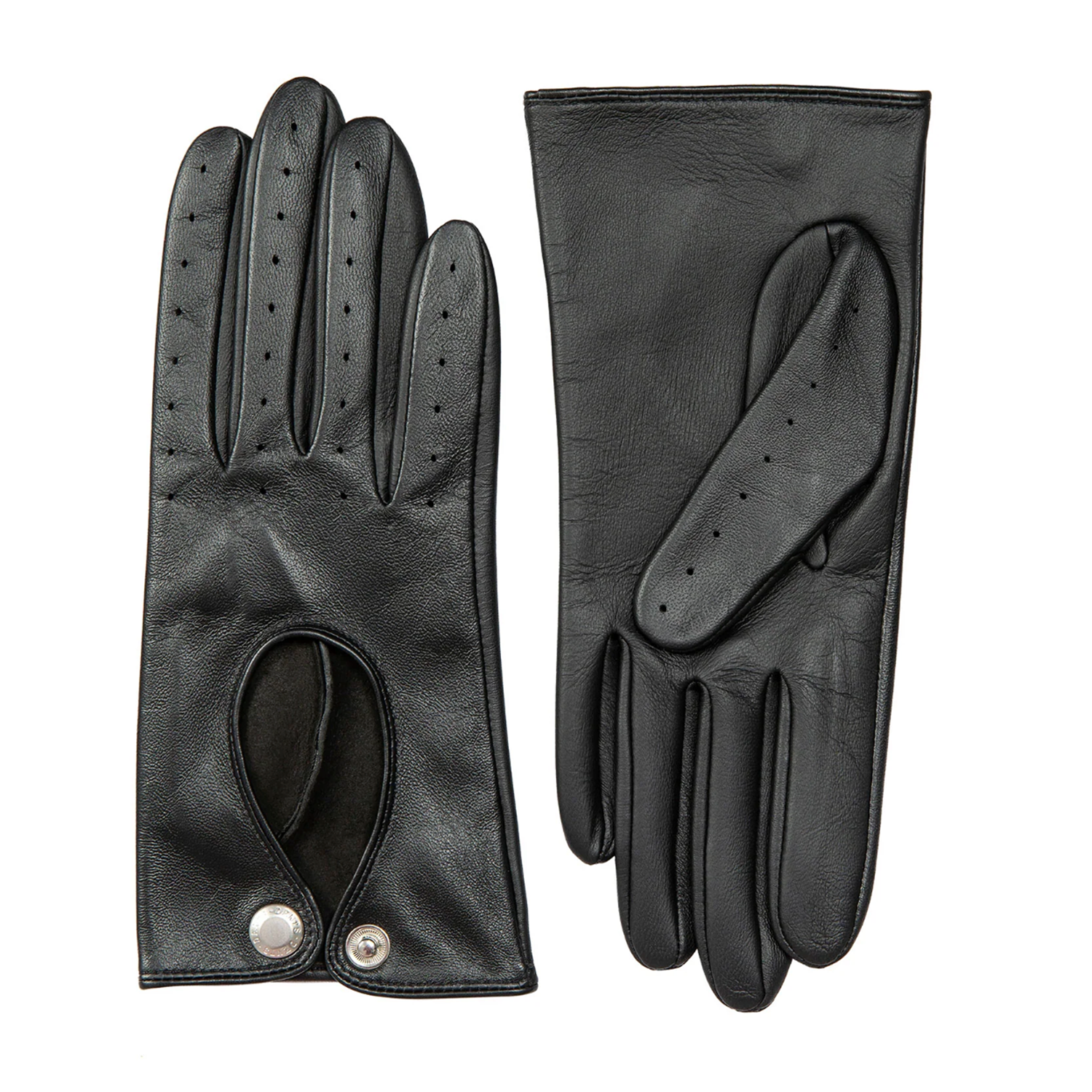 Dents Oulton Women's Leather Driving Gloves Touchscreen BLACK