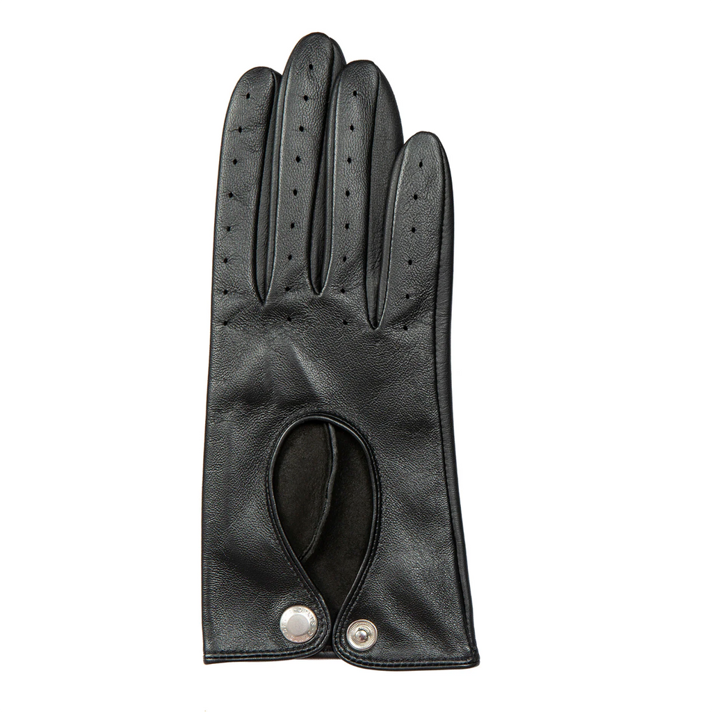 Dents Oulton Women's Leather Driving Gloves Touchscreen BLACK