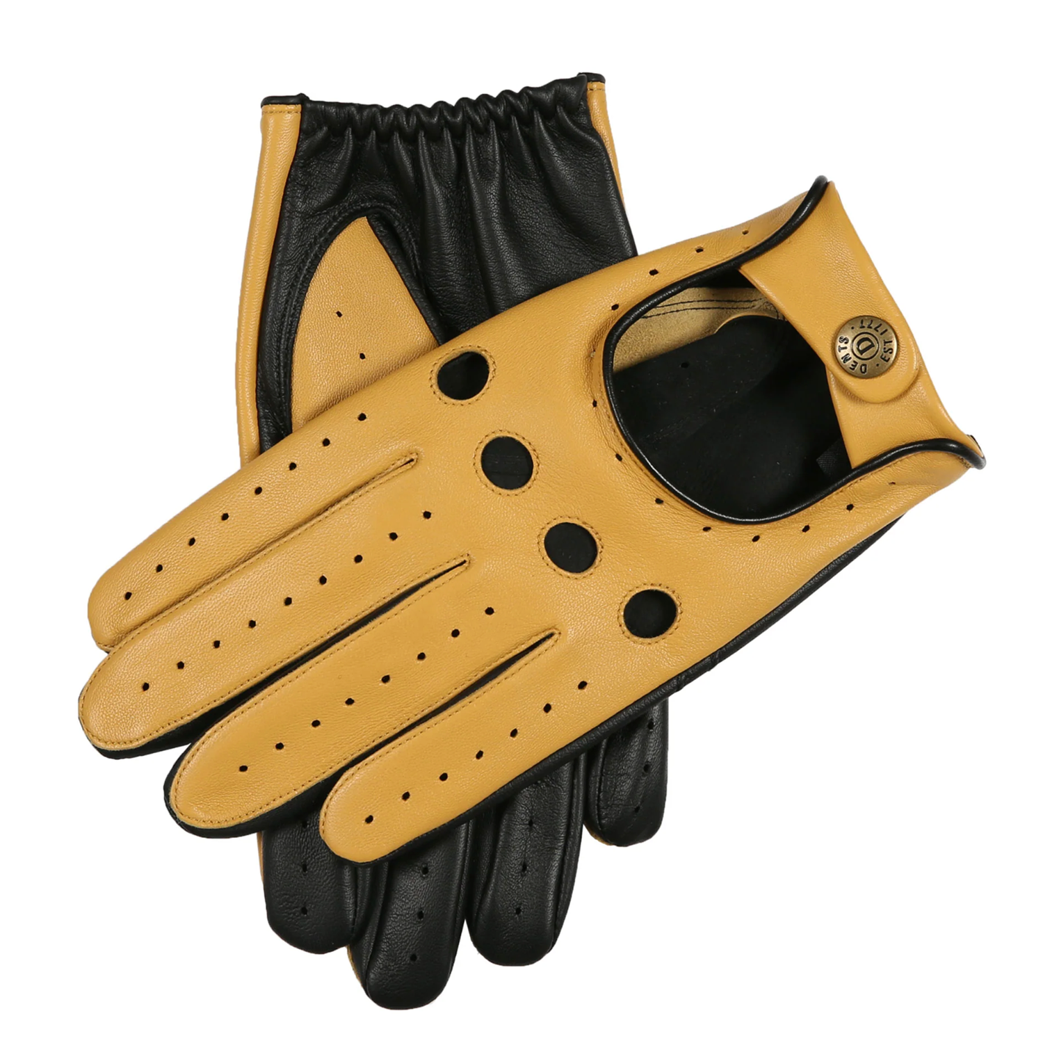 Dents Silverstone Men's Touchscreen Leather Driving Gloves CORK/BLACK