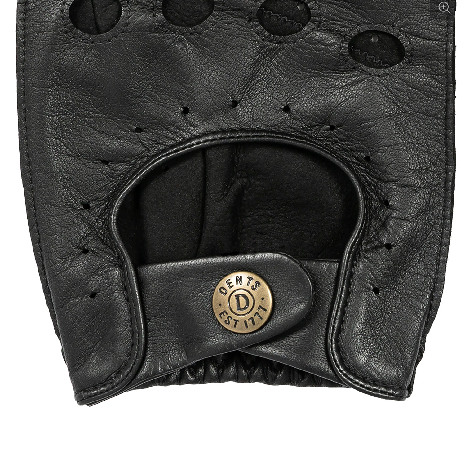 Dents Snetterton Men's Fingerless Leather Driving Gloves BLACK