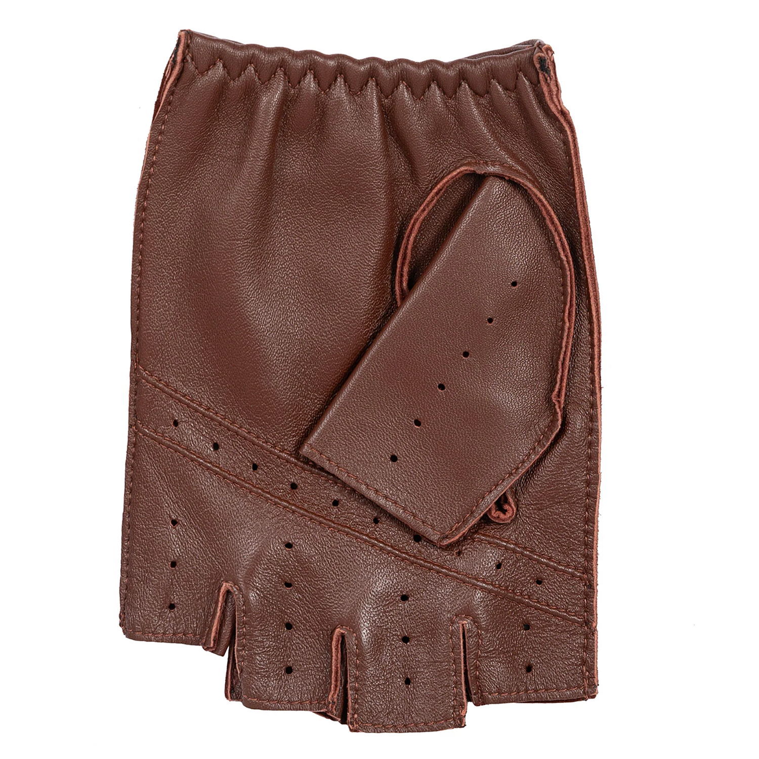 Dents Snetterton Men's Fingerless Leather Driving Gloves ENGLISH TAN