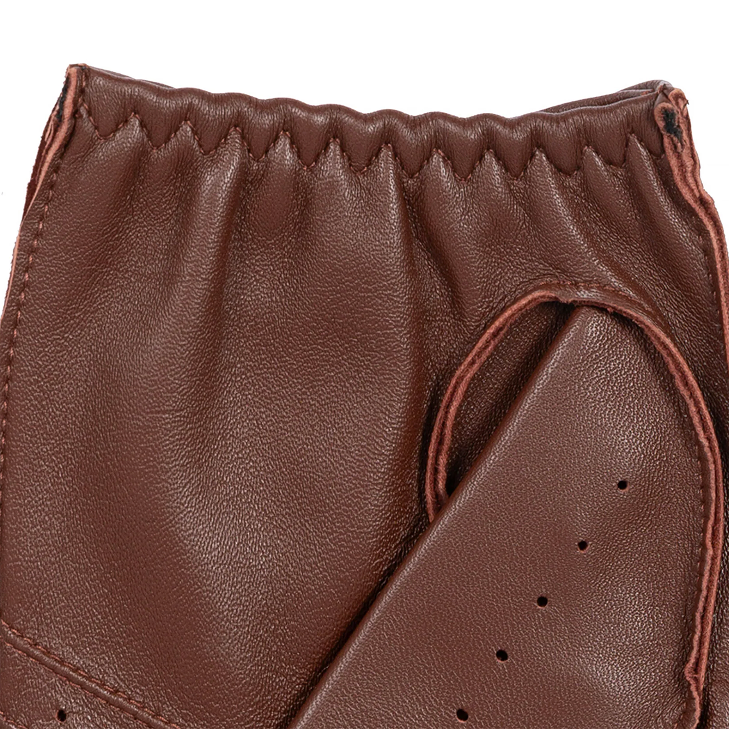 Dents Snetterton Men's Fingerless Leather Driving Gloves ENGLISH TAN