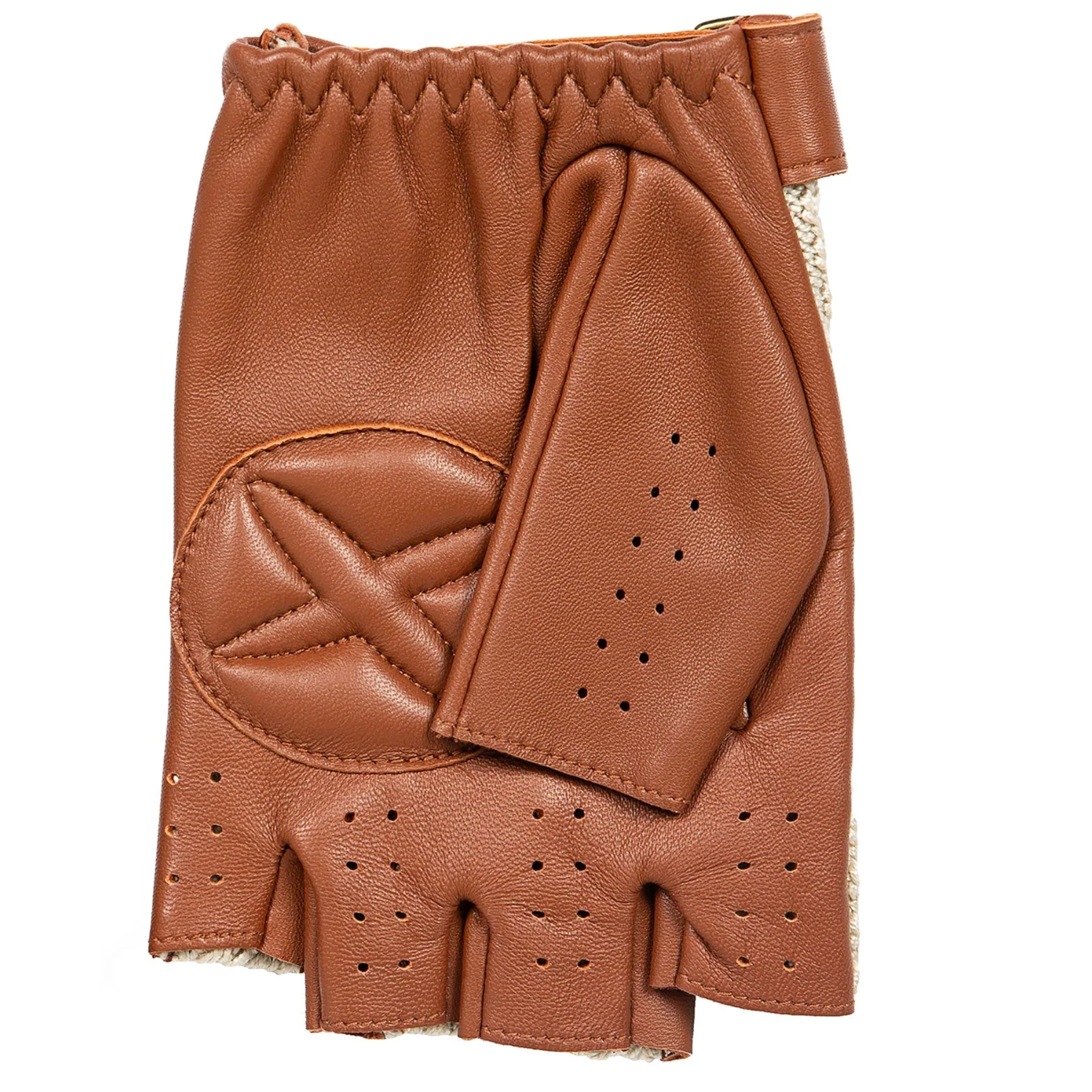 Dents x The Suited Racer Cleave Men's Fingerless Driving Gloves TAN