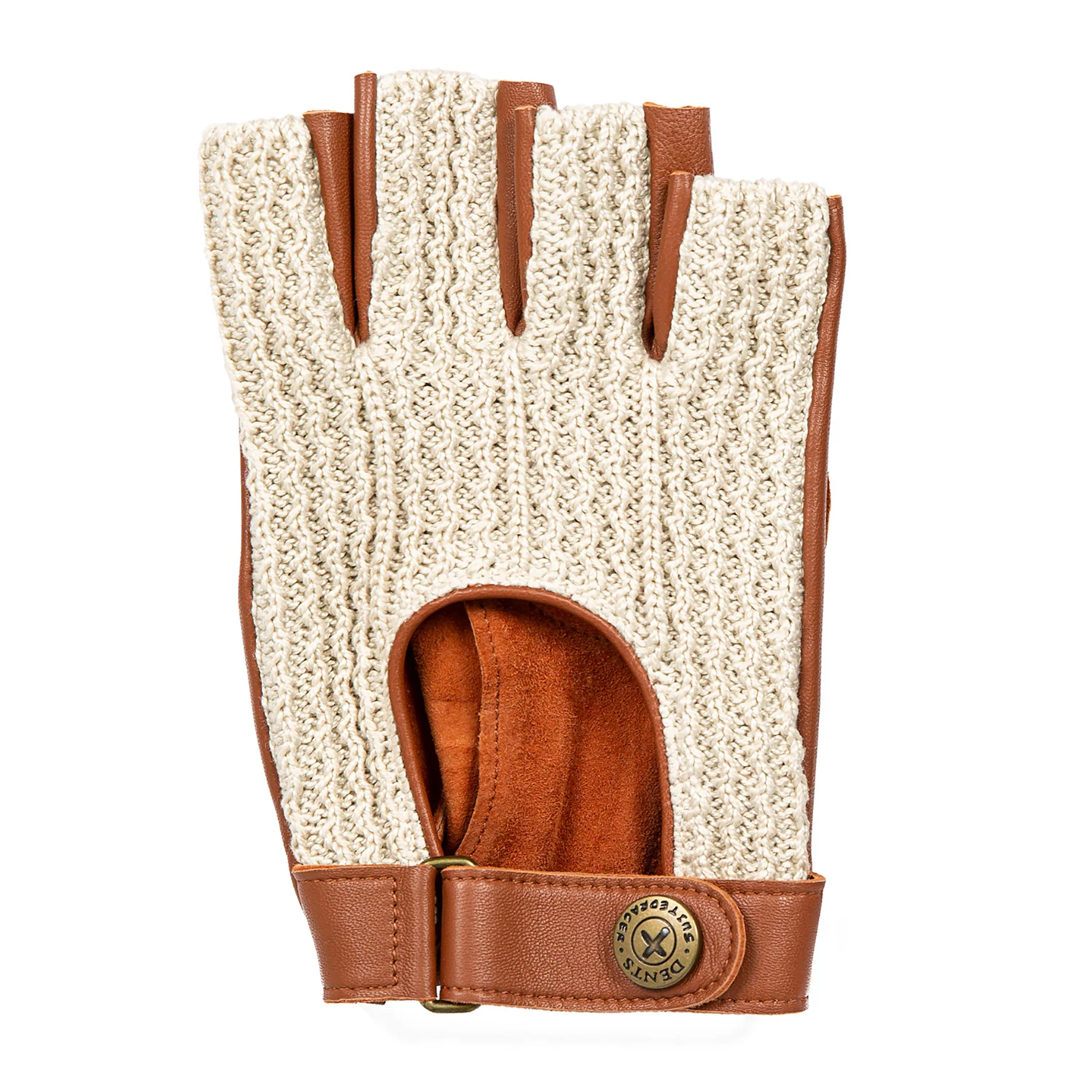 Dents x The Suited Racer Cleave Men's Fingerless Driving Gloves TAN