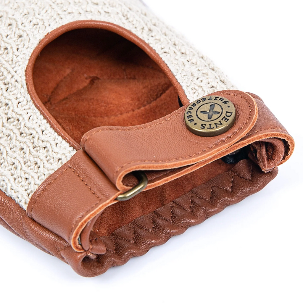 Dents x The Suited Racer Cleave Men's Fingerless Driving Gloves TAN