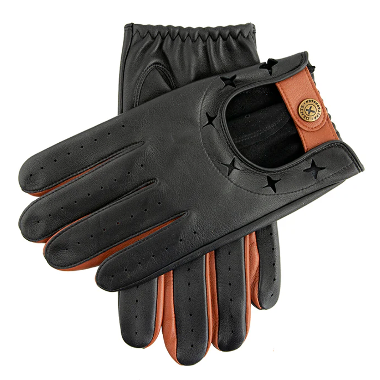 Dents x The Suited Racer Griffin Men's Driving Gloves BLACK/TAN