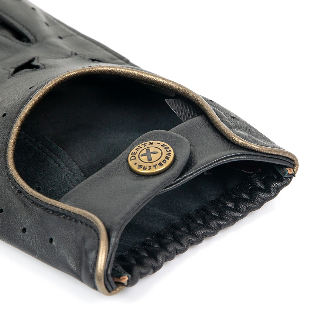 Dents x The Suited Racer Men's Driving Gloves Touchscreen BLACK/GOLD
