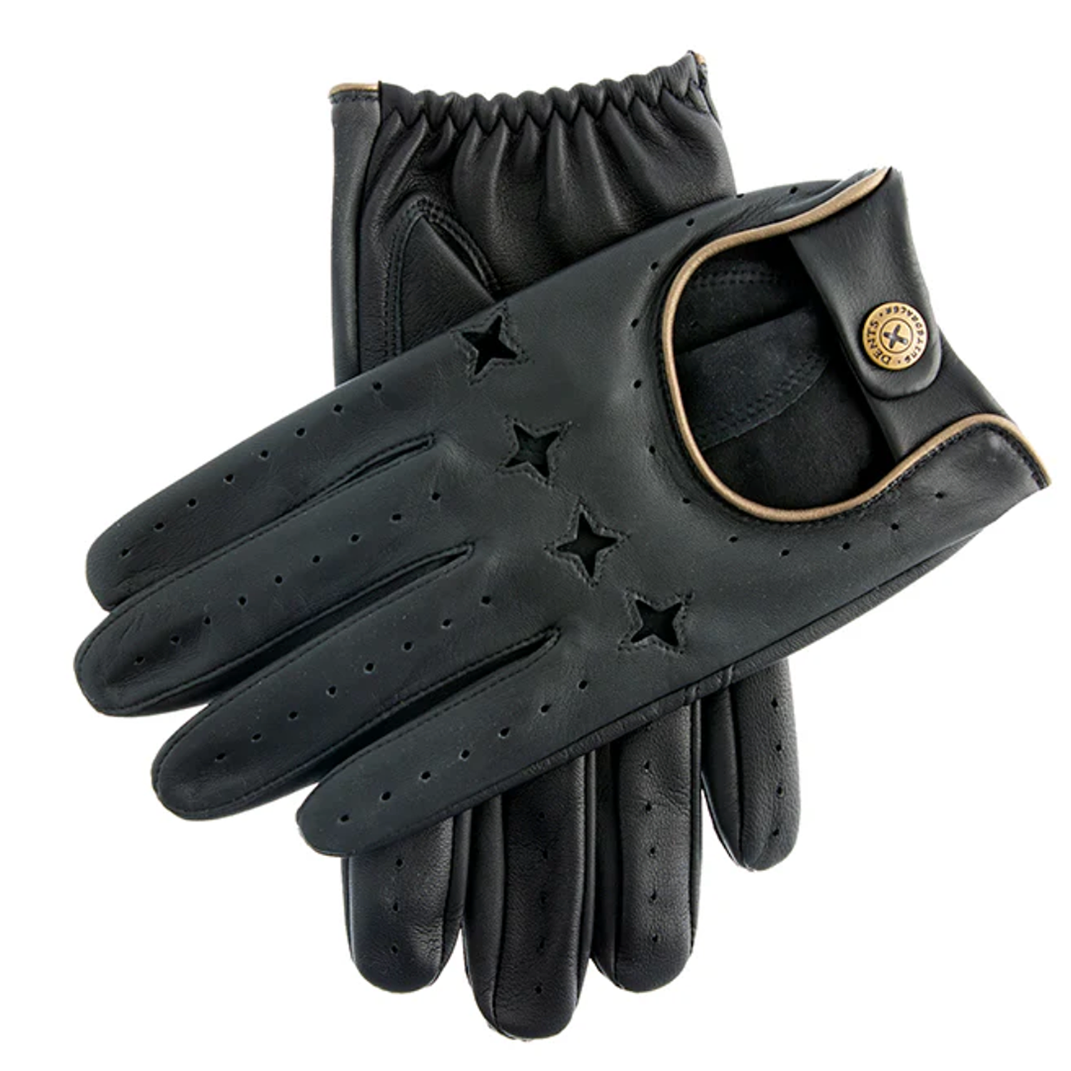 Dents x The Suited Racer Men's Driving Gloves Touchscreen BLACK/GOLD