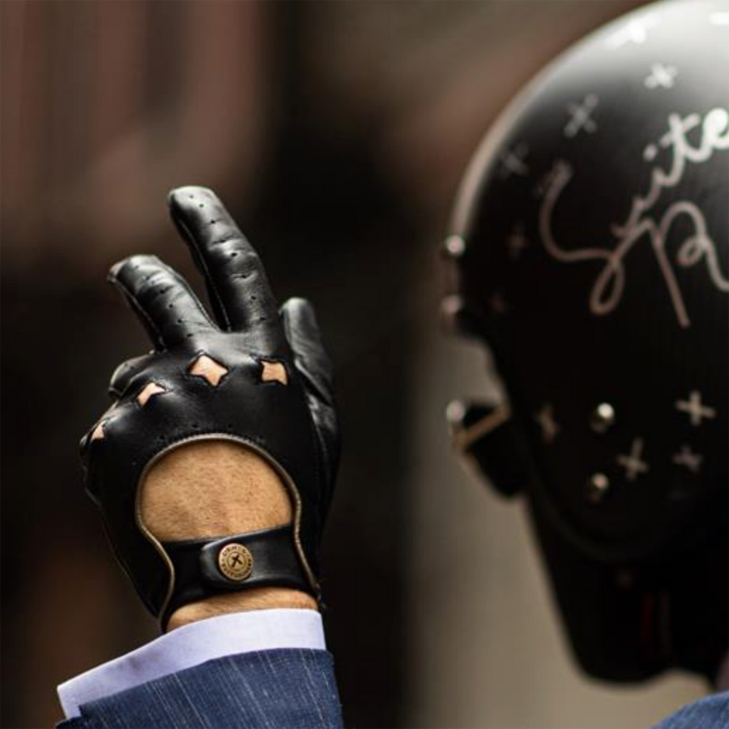 Dents x The Suited Racer Men's Driving Gloves Touchscreen BLACK/GOLD