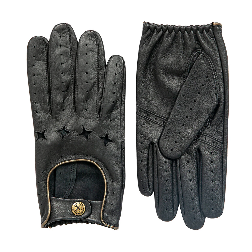 Dents x The Suited Racer Men's Driving Gloves Touchscreen BLACK/GOLD