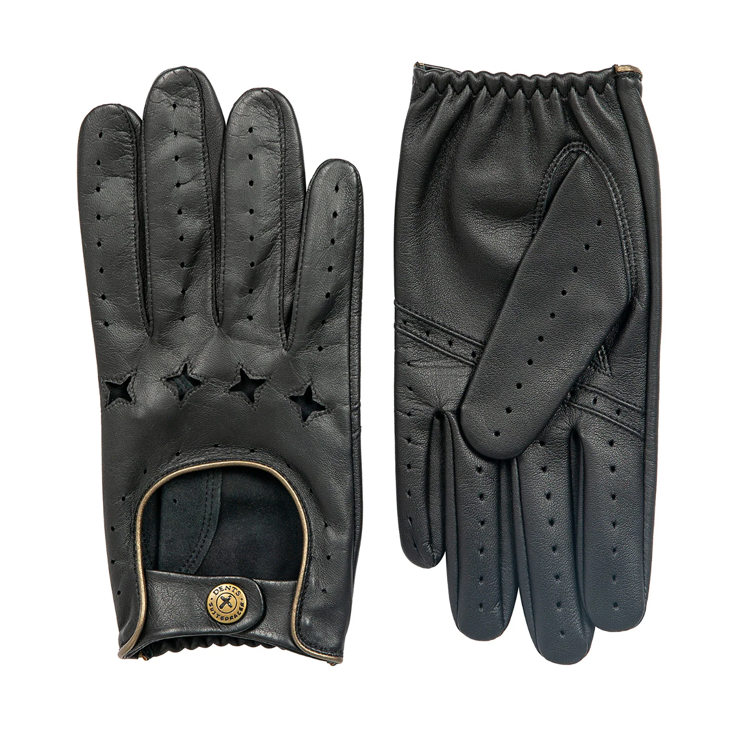 Dents x The Suited Racer Men's Driving Gloves Touchscreen BLACK/GOLD