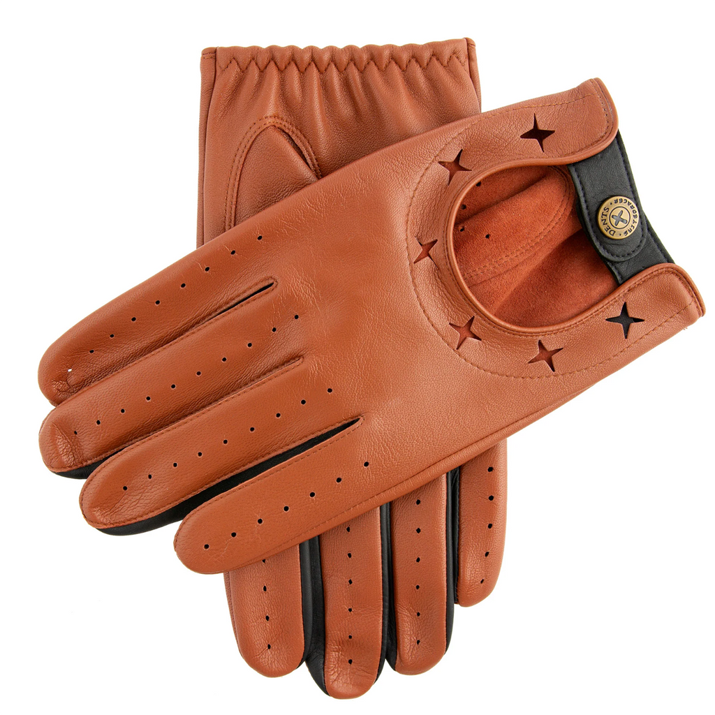 Dents x The Suited Racer Griffin Men's Driving Gloves TAN/BLACK