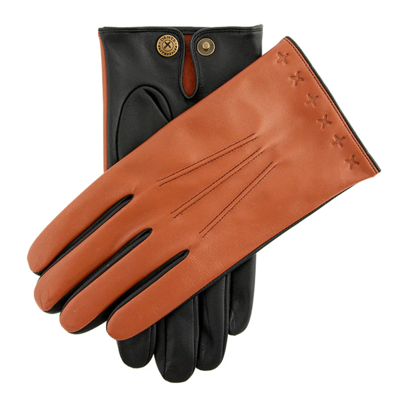 Dents x The Suited Racer Lando Leather Gloves Touchscreen TAN/BLACK