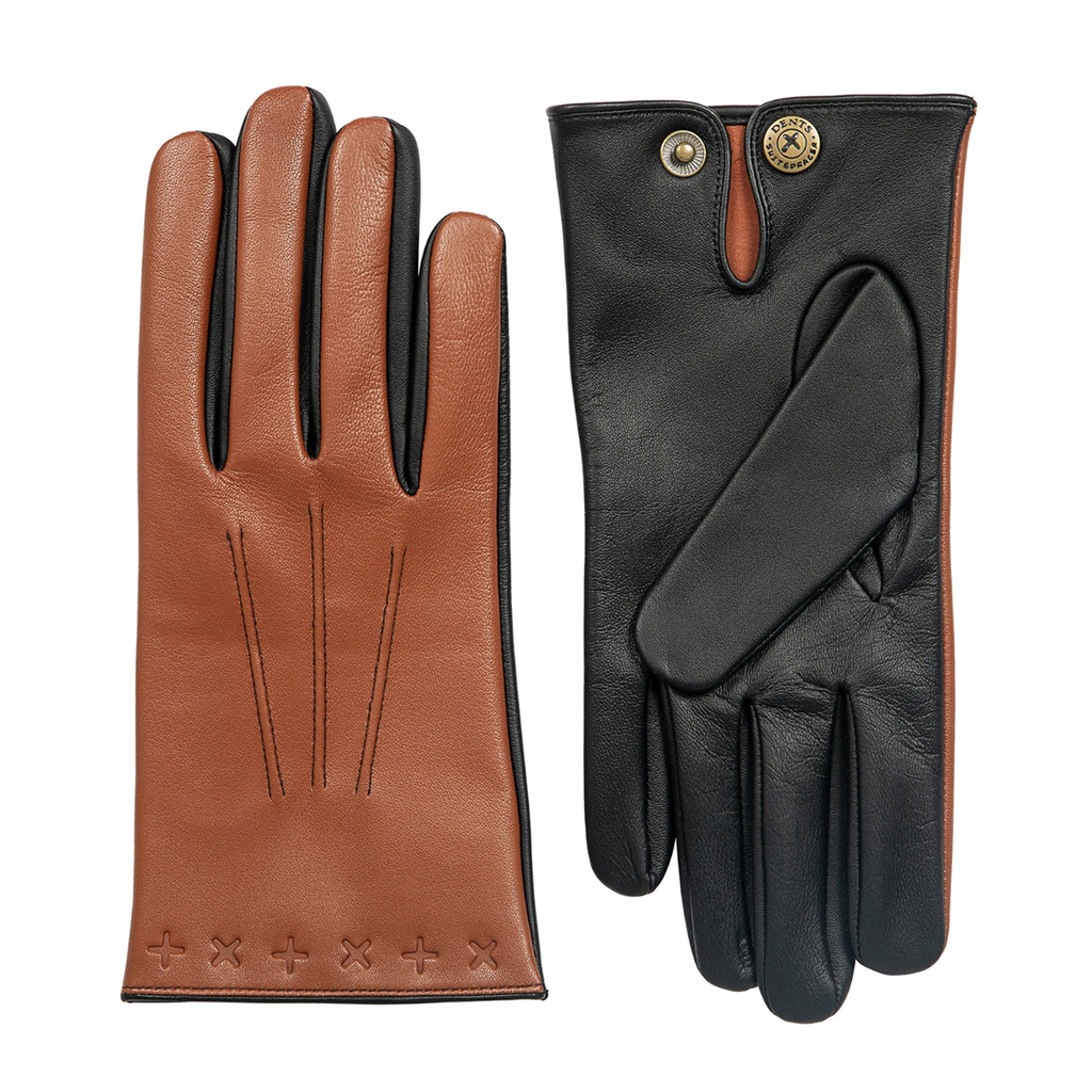 Dents x The Suited Racer Lando Leather Gloves Touchscreen TAN/BLACK