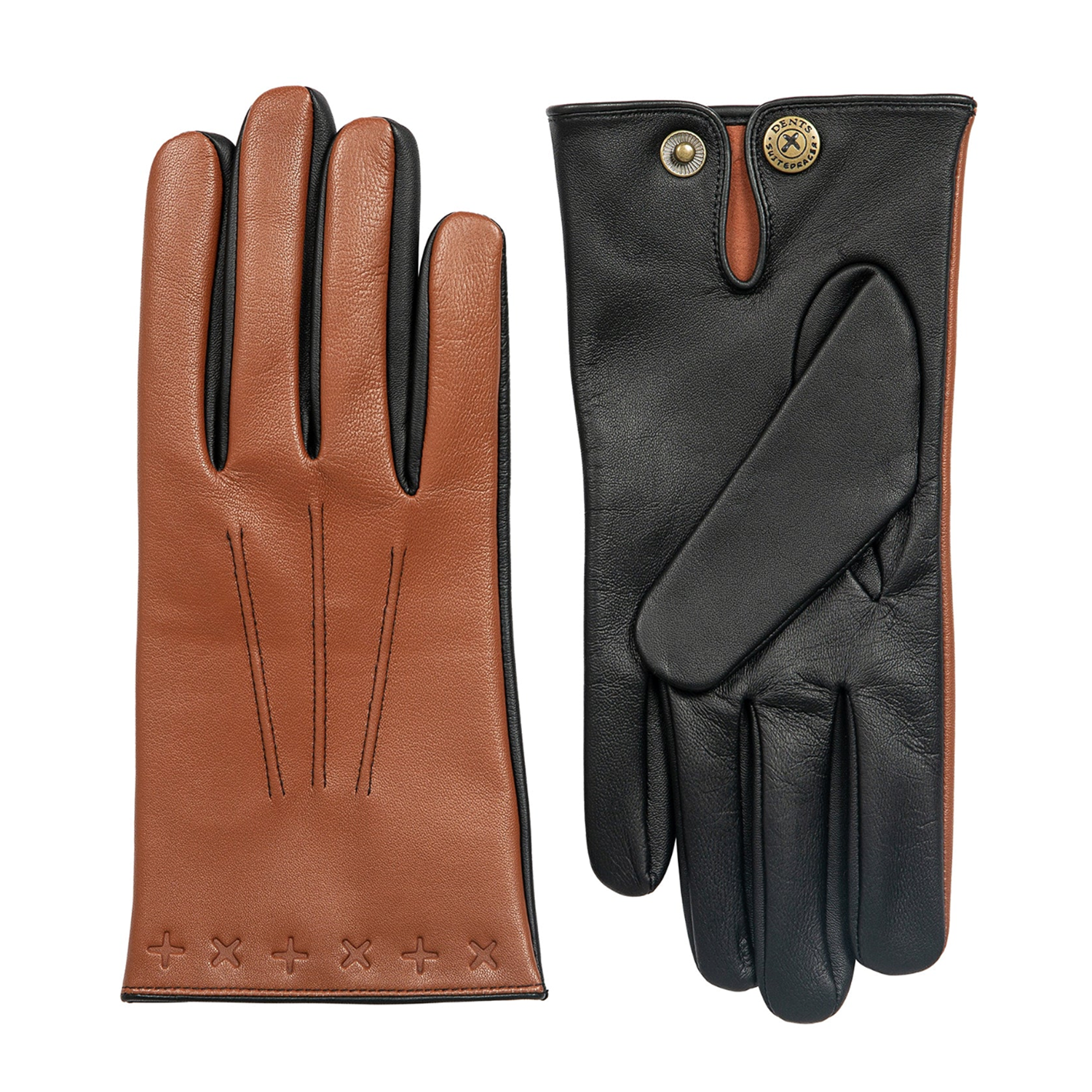 Dents x The Suited Racer Lando Leather Gloves Touchscreen TAN/BLACK