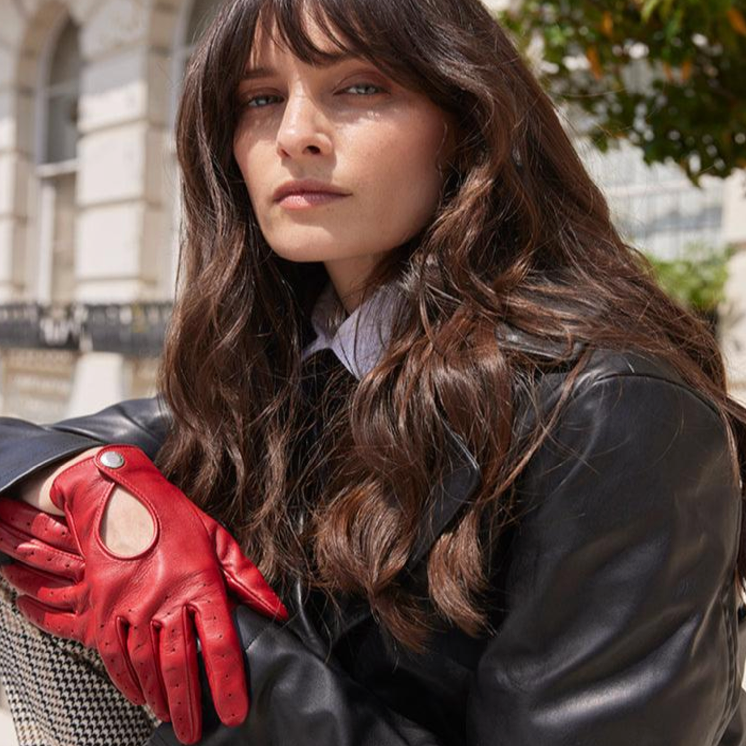 Dents Thruxton Women's Leather Driving Gloves BERRY