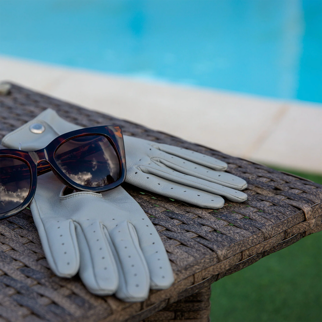 Dents Thruxton Women's Leather Driving Gloves DOVE GREY