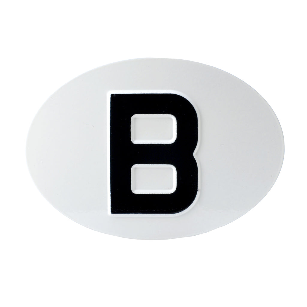 Jepson B (Belgium) Embossed Plate For Classic Car WHITE/BLACK