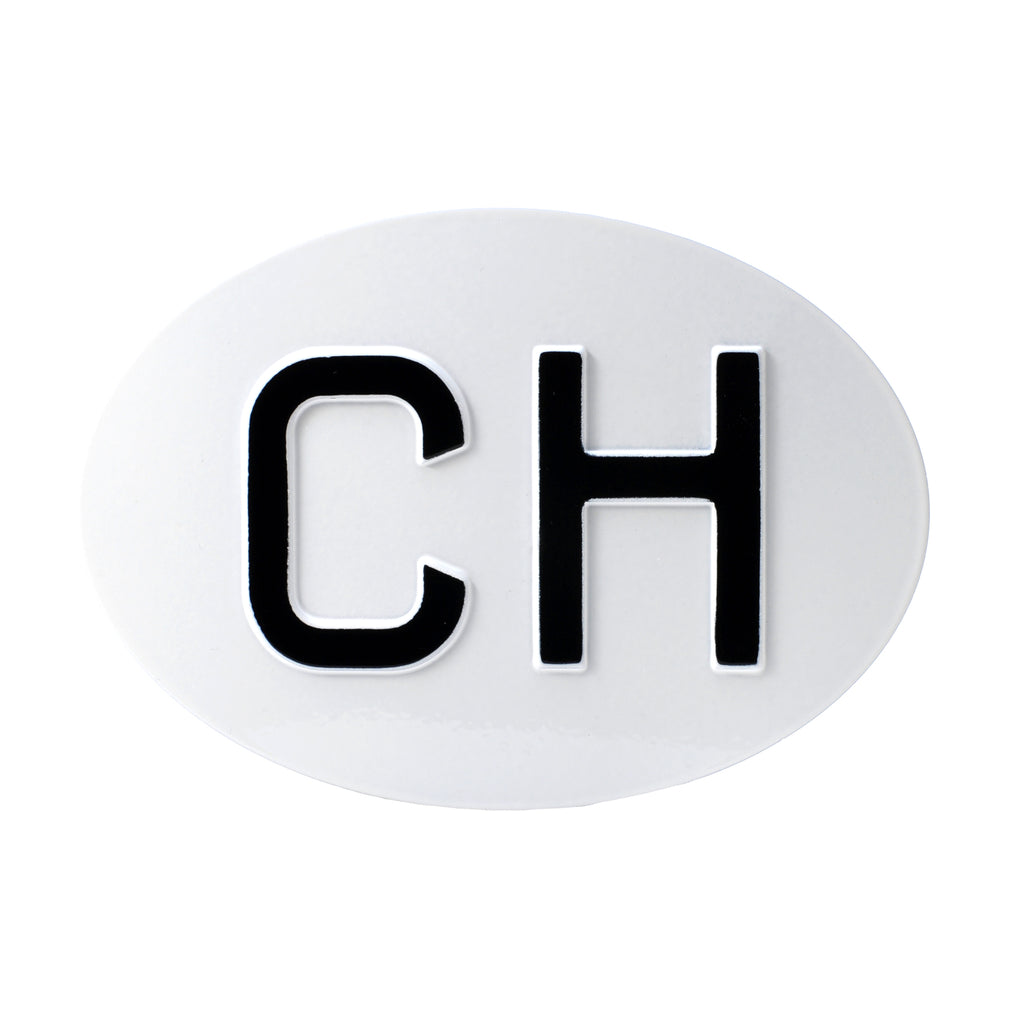 Jepson CH (Switzerland) Embossed Plate For Classic Car WHITE/BLACK