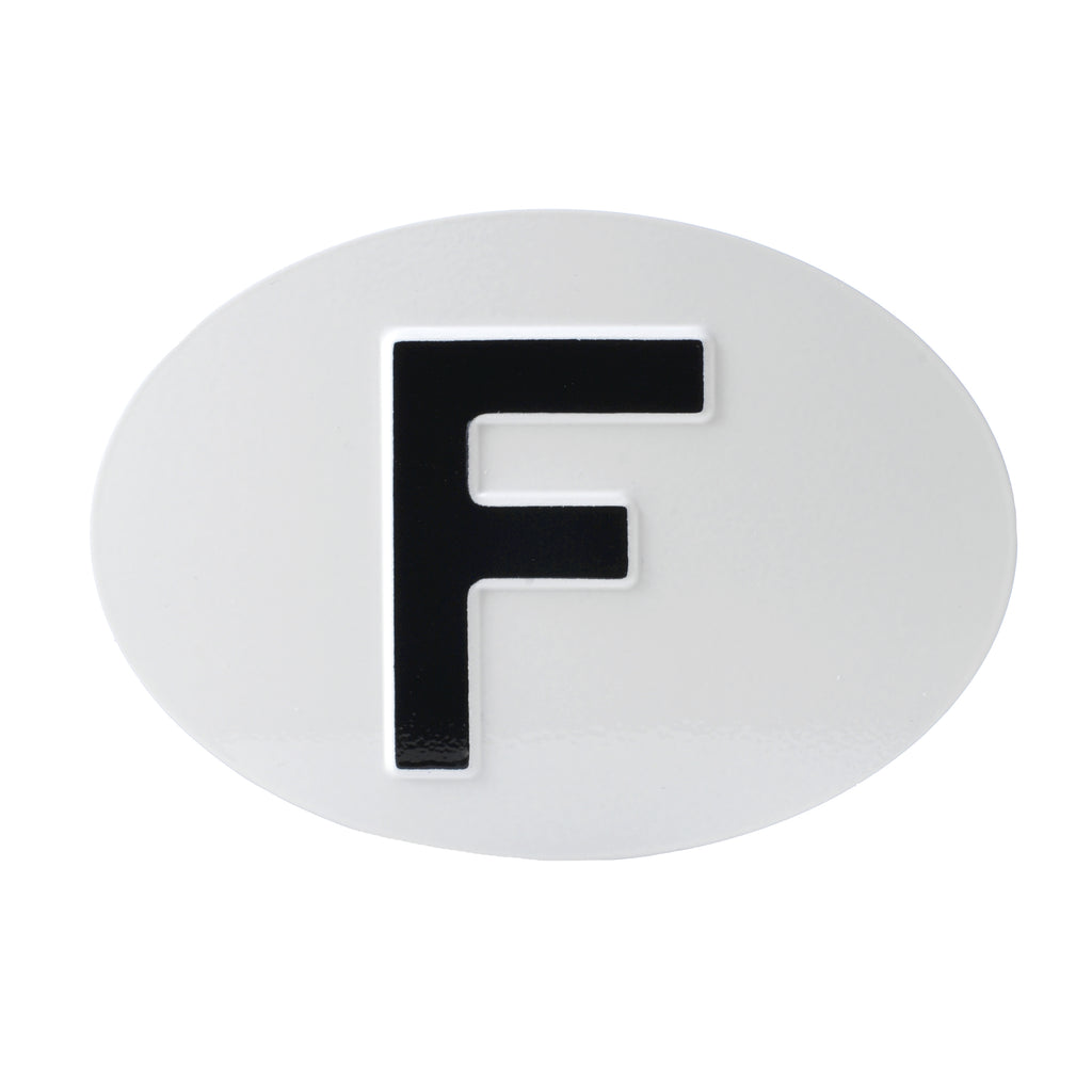Jepson F (France) Embossed Plate For Classic Car WHITE/BLACK