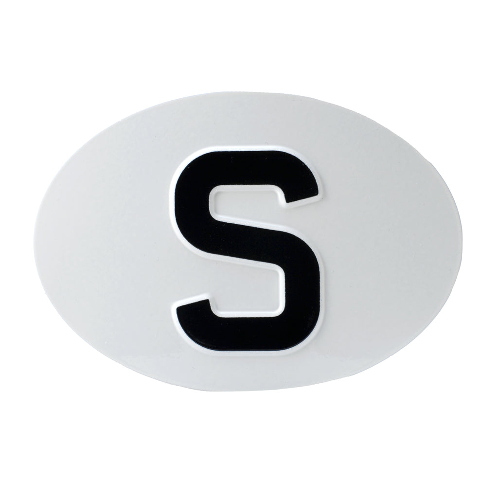 Jepson S (Sweden) Embossed Plate For Classic Car WHITE/BLACK