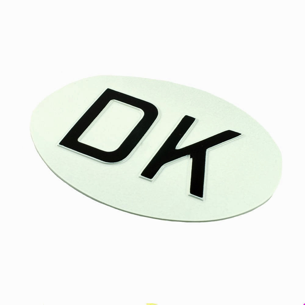 Jepson DK (Denmark) Embossed Plate For Classic Car WHITE/BLACK