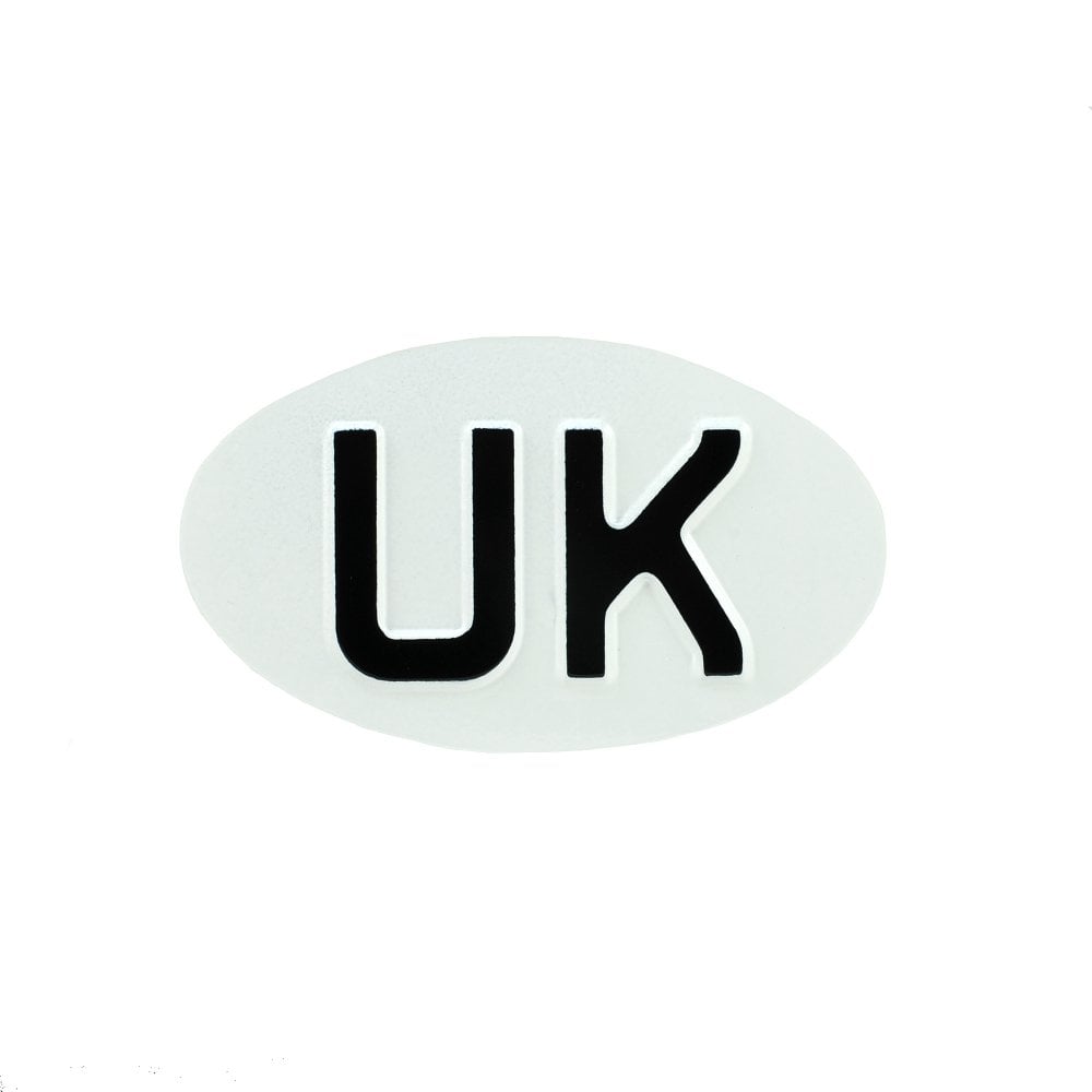 Jepson UK (United Kingdom) Plate For Classic Motorcycle WHITE/BLACK