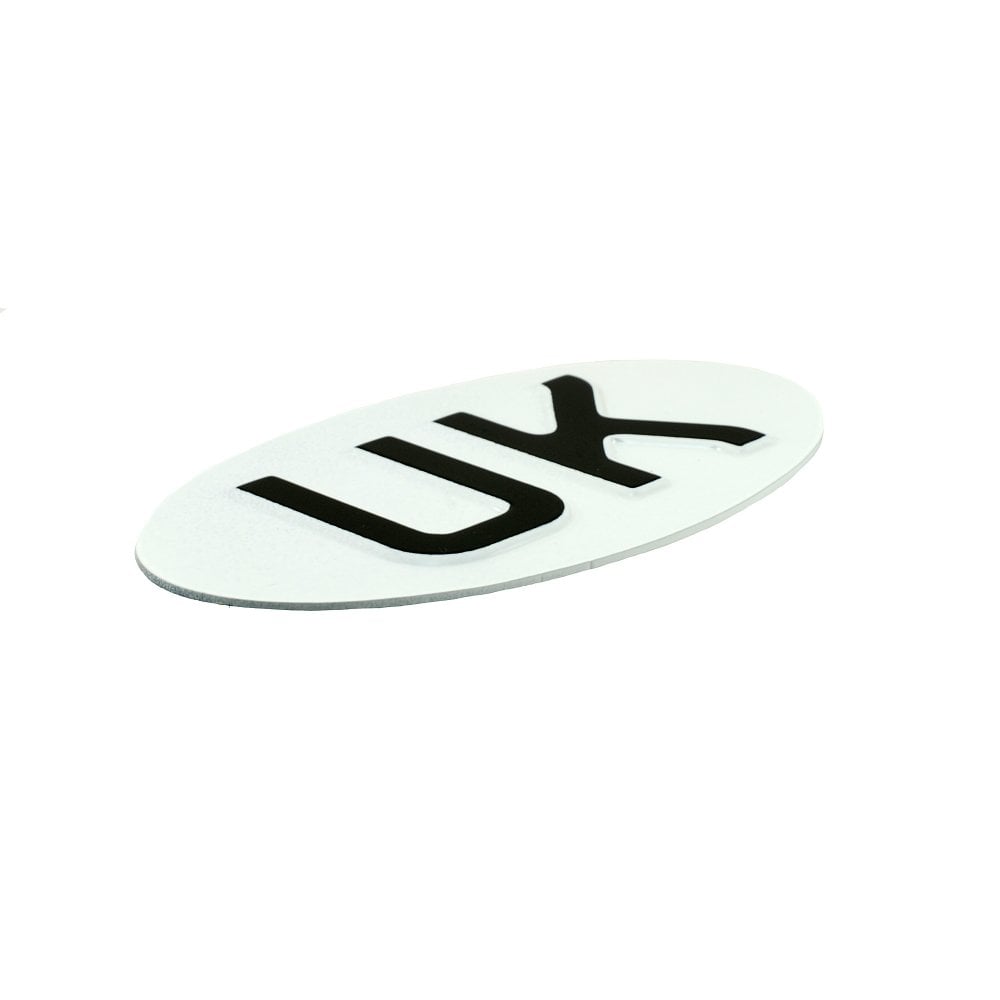 Jepson UK (United Kingdom) Plate For Classic Motorcycle WHITE/BLACK