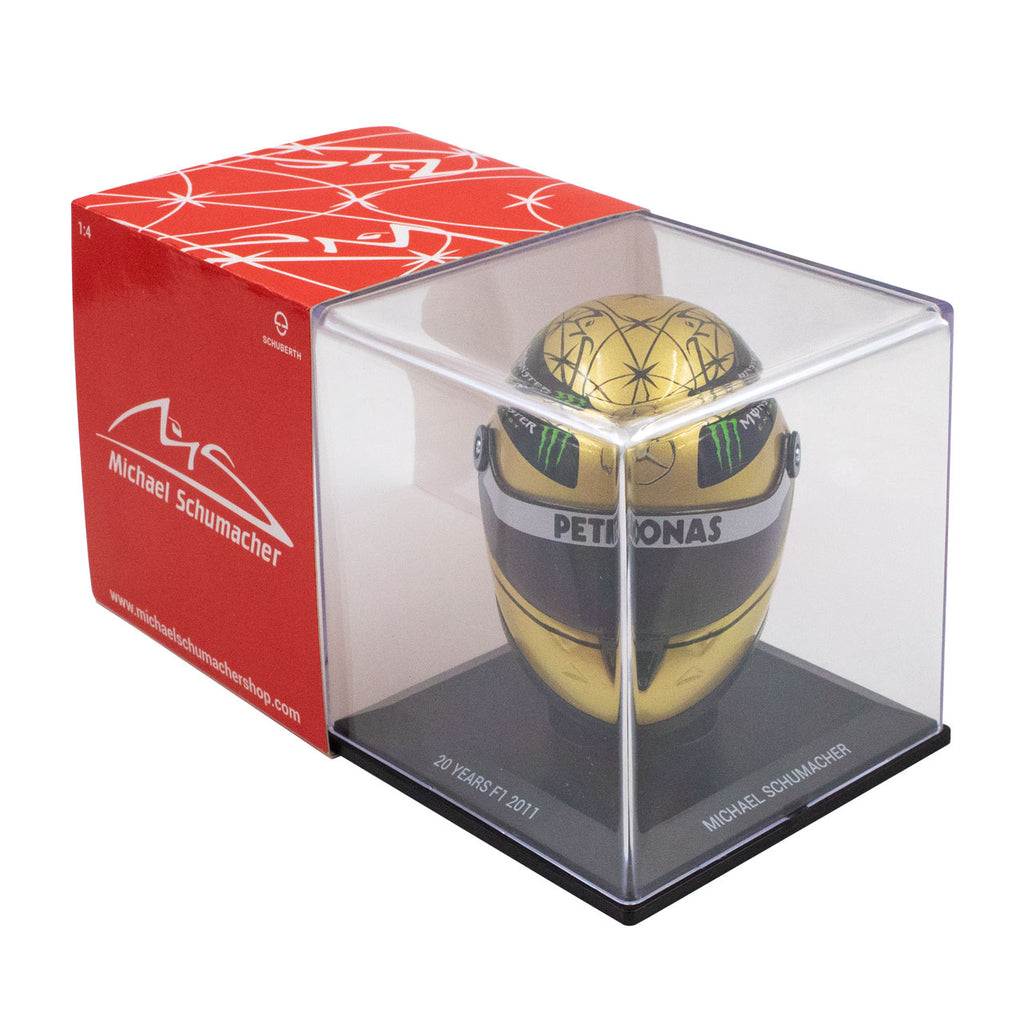Schuberth 1:4 Mini F1 Helmet Michael Schumacher Gold Spa 2011
