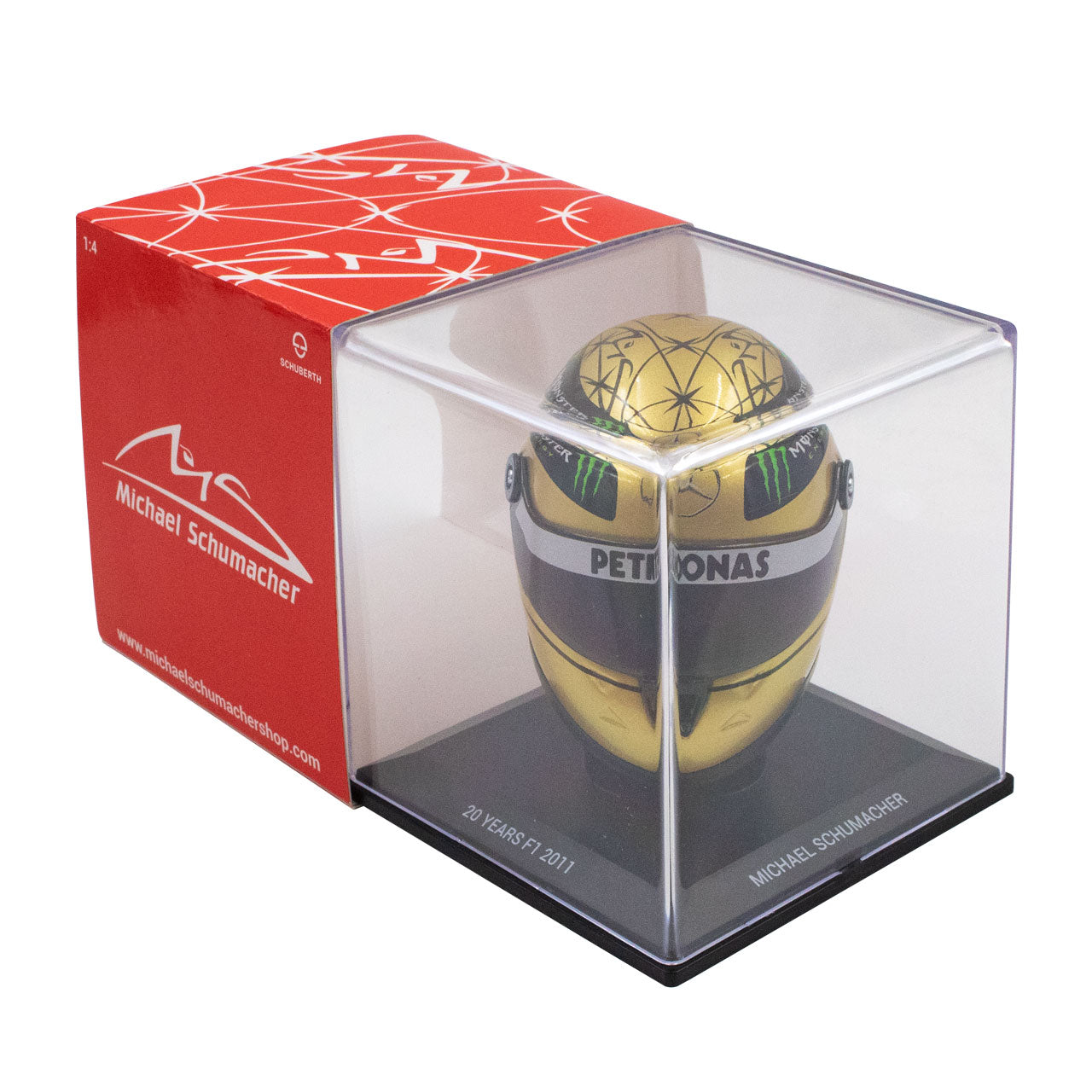 Schuberth 1:4 Mini F1 Helmet Michael Schumacher Gold Spa 2011