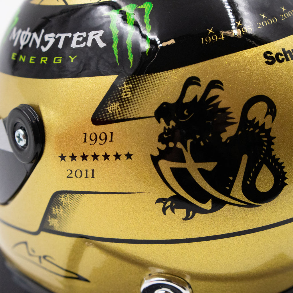 Schuberth 1:4 Mini F1 Helmet Michael Schumacher Gold Spa 2011