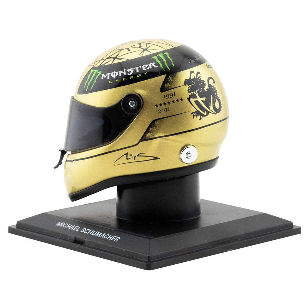 Schuberth 1:4 Mini F1 Helmet Michael Schumacher Gold Spa 2011