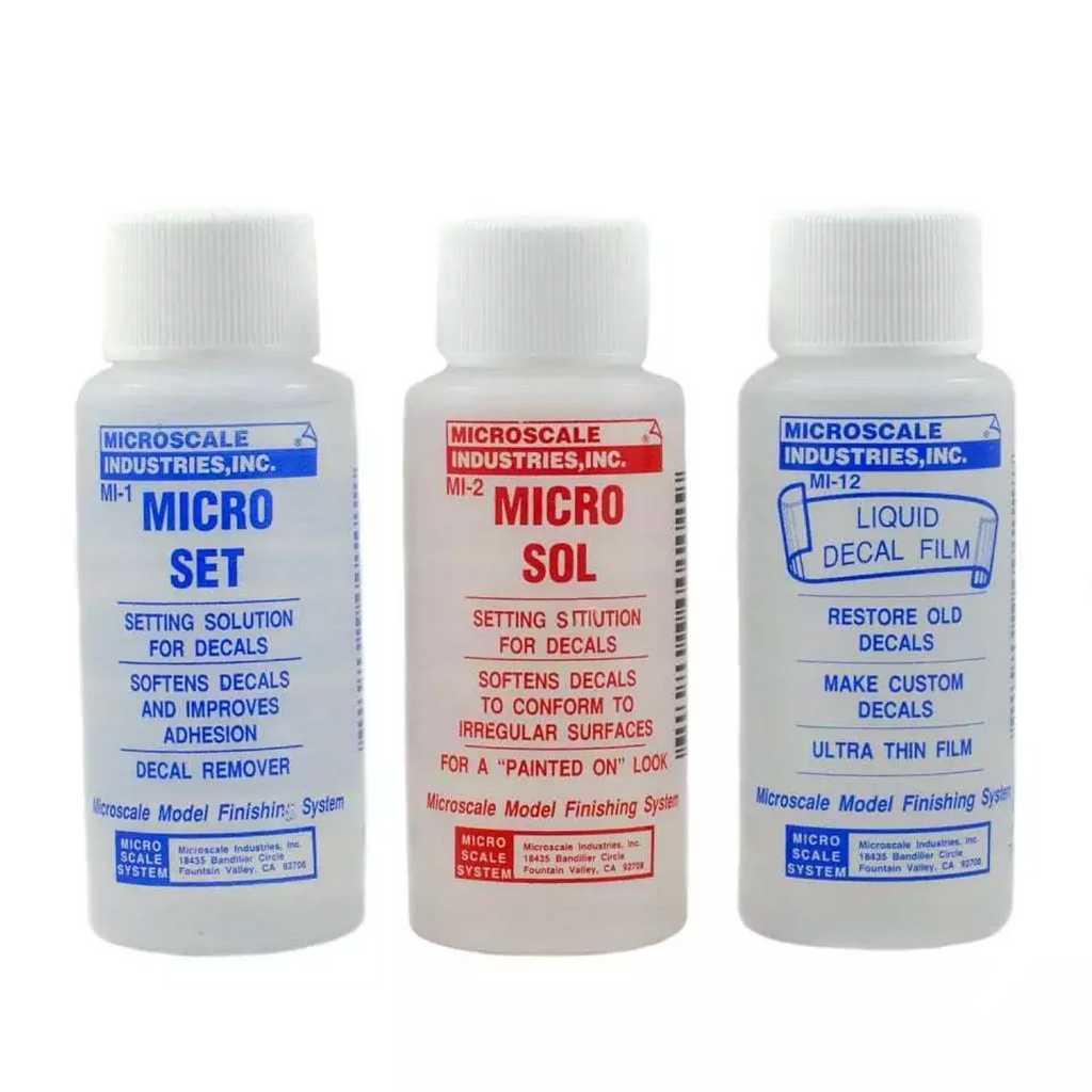 Microscale Industries Micro Set & Micro Sol & Liquid Decal PACK OF 3