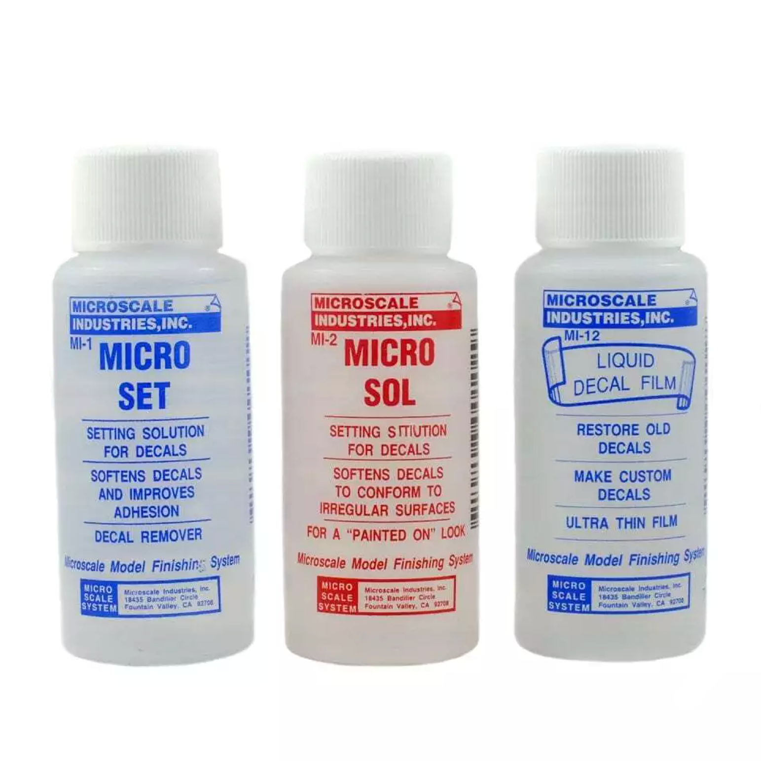 Microscale Industries Micro Set & Micro Sol & Liquid Decal PACK OF 3