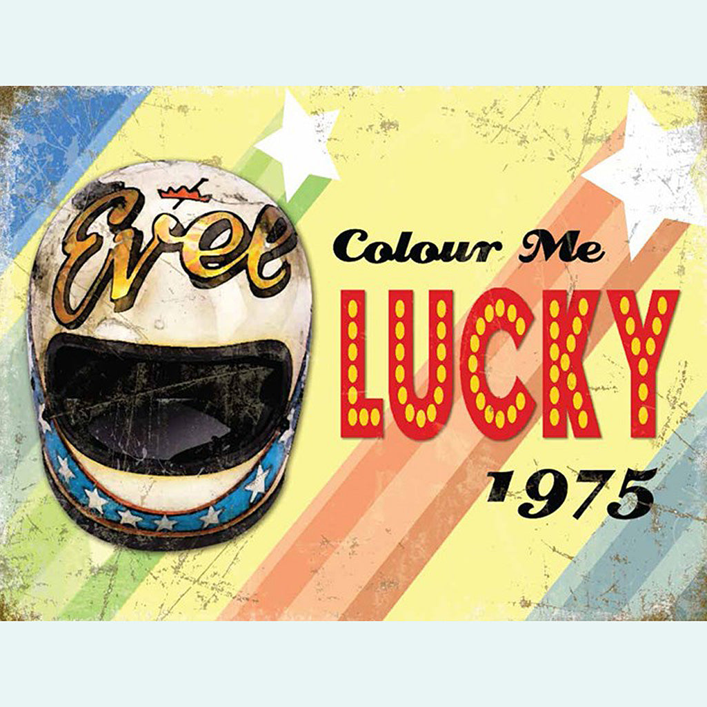 Original Metal Sign Company Wall Sign Evel Knievel Helmet 150x200mm