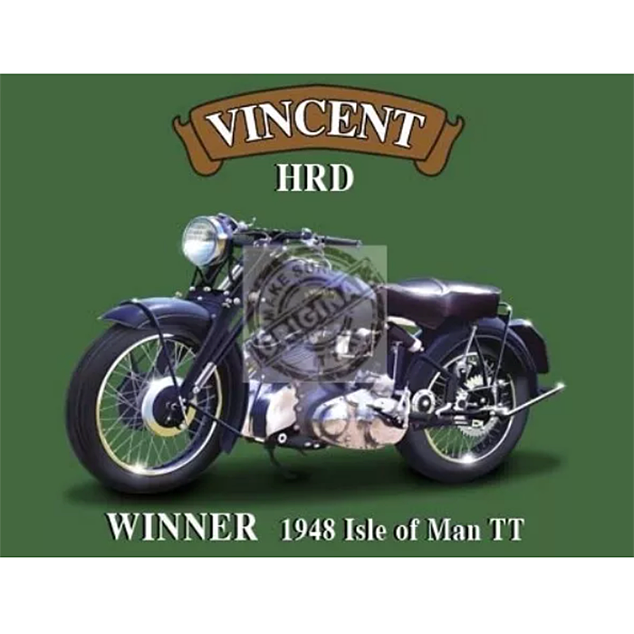 Original Metal Sign Company Wall Sign Vincent HRD Motorcycle 150x200mm