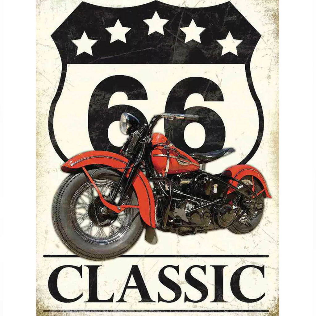 Original Metal Sign Company Wall Sign Riding Classic 66 Motorcycle 150x200mm