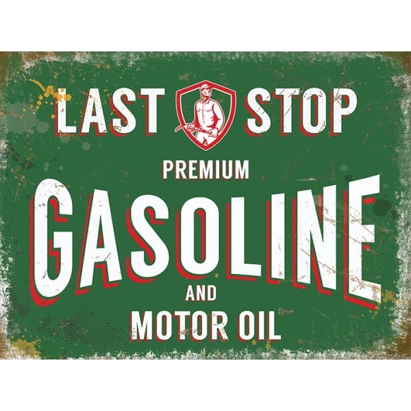 Original Metal Sign Company Wall Sign Last Stop Gasoline 150x200mm