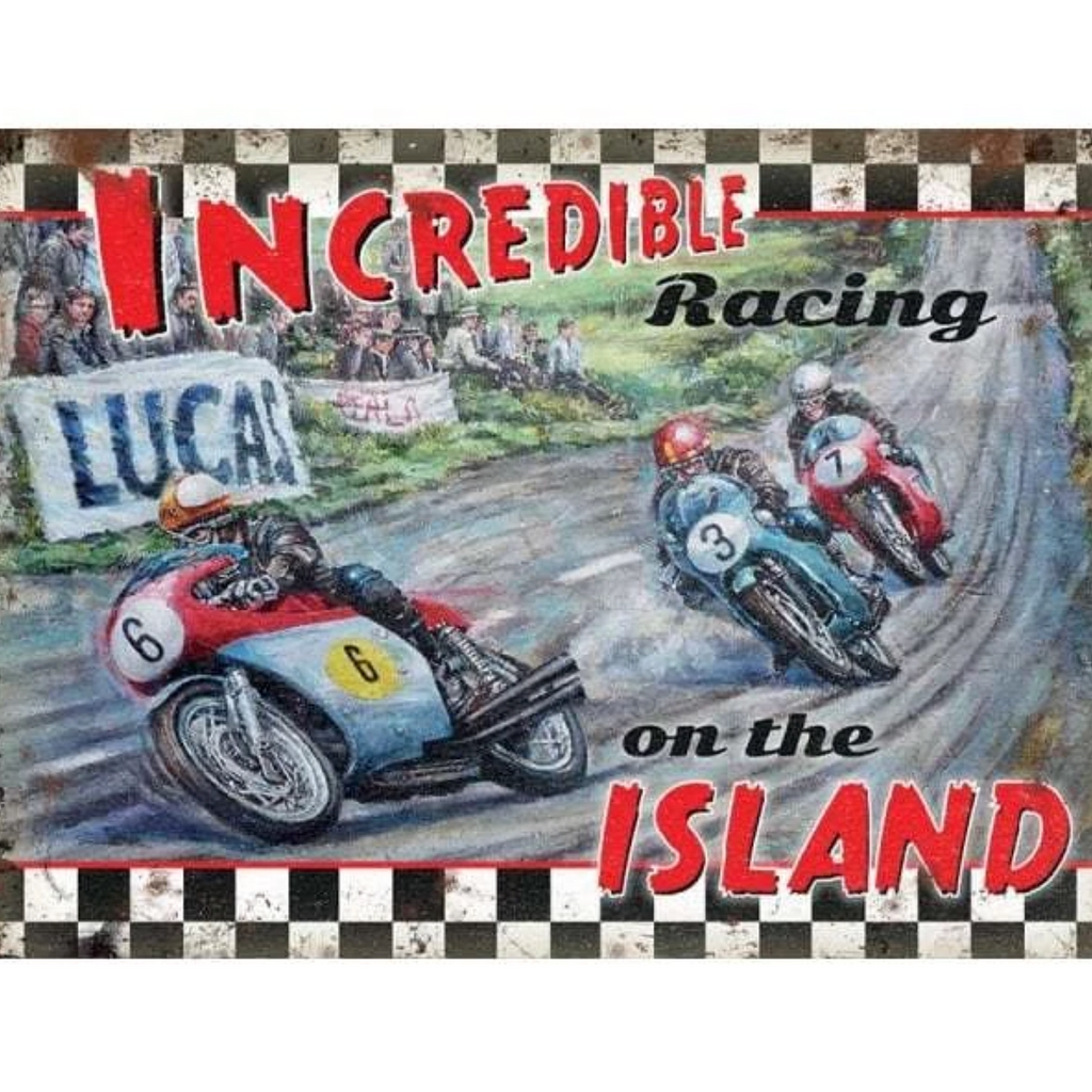 Original Metal Sign Company Wall Sign Island Racing 150x200mm