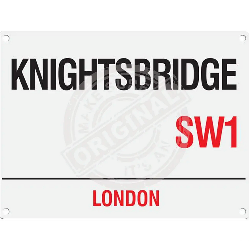 Original Metal Sign Company Wall Sign Knightsbridge 150x200mm