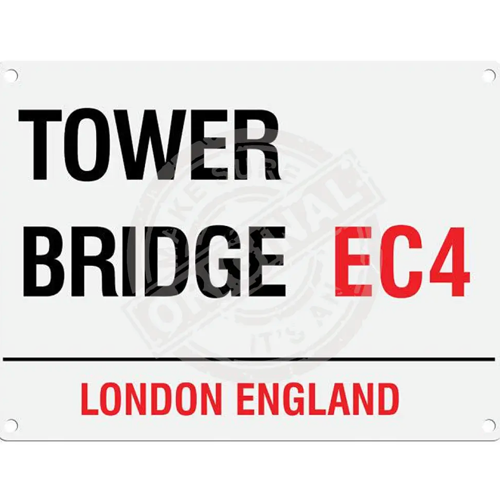 Original Metal Sign Company Wall Sign Tower Bridge London 150x200mm