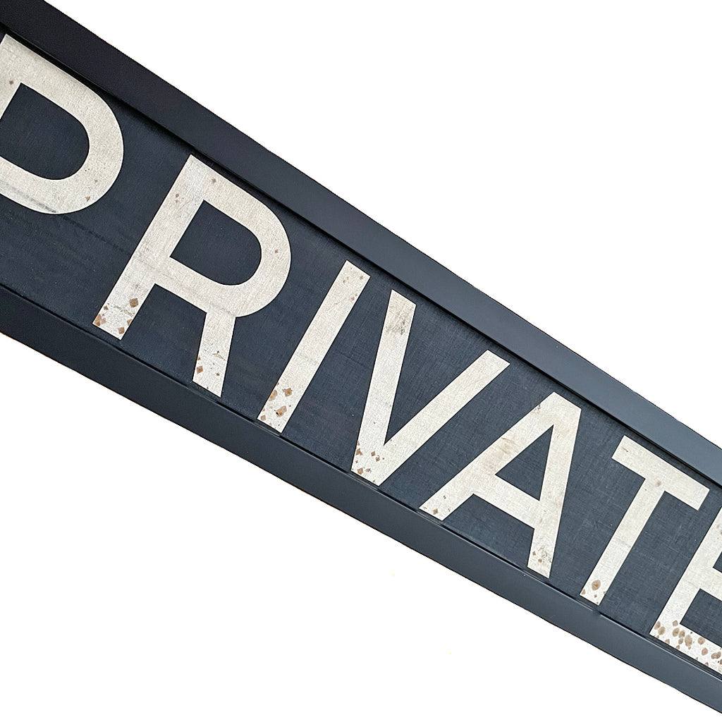 Framed Original Bus Blind PRIVATE Destination Sign 1950's