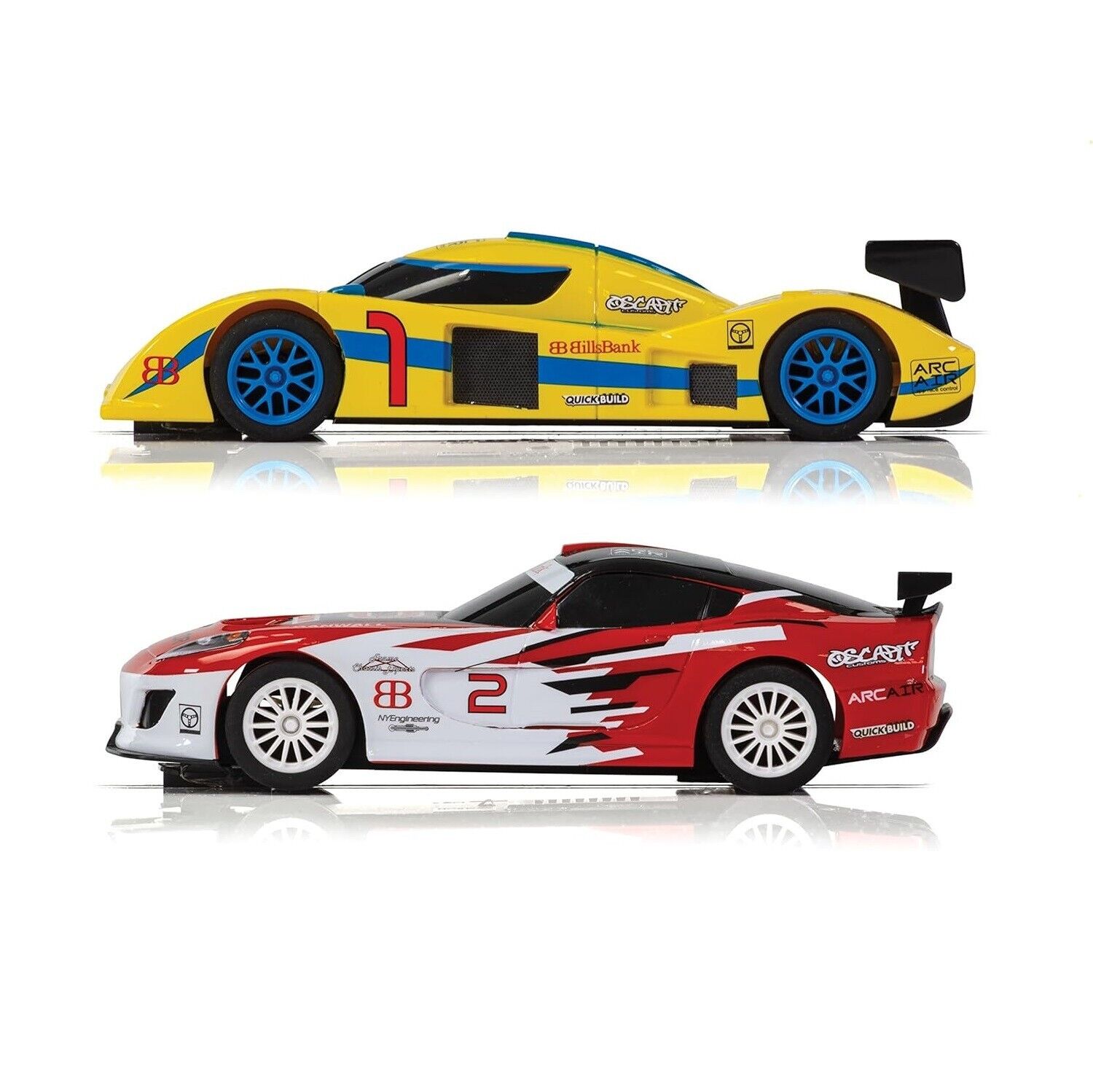 Scalextric Endurance Slot Car Set LMP Yellow Versus GT Red