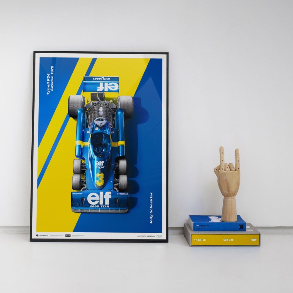 Automobilist Tyrrell P34 Jody Scheckter Swedish GP 1975 F1 Poster 50x70cm
