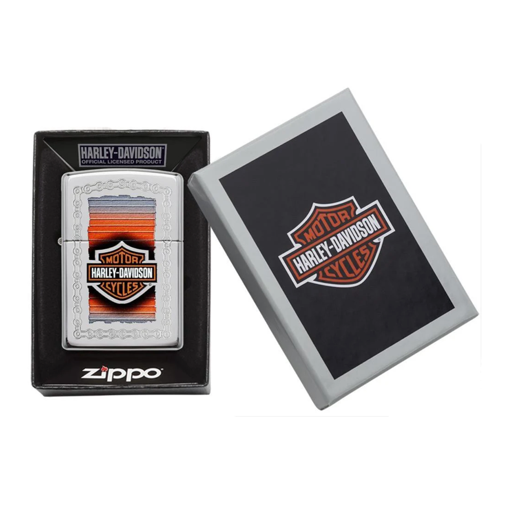 Zippo x Harley-Davidson Lighter Bike Chains High Polish Chrome